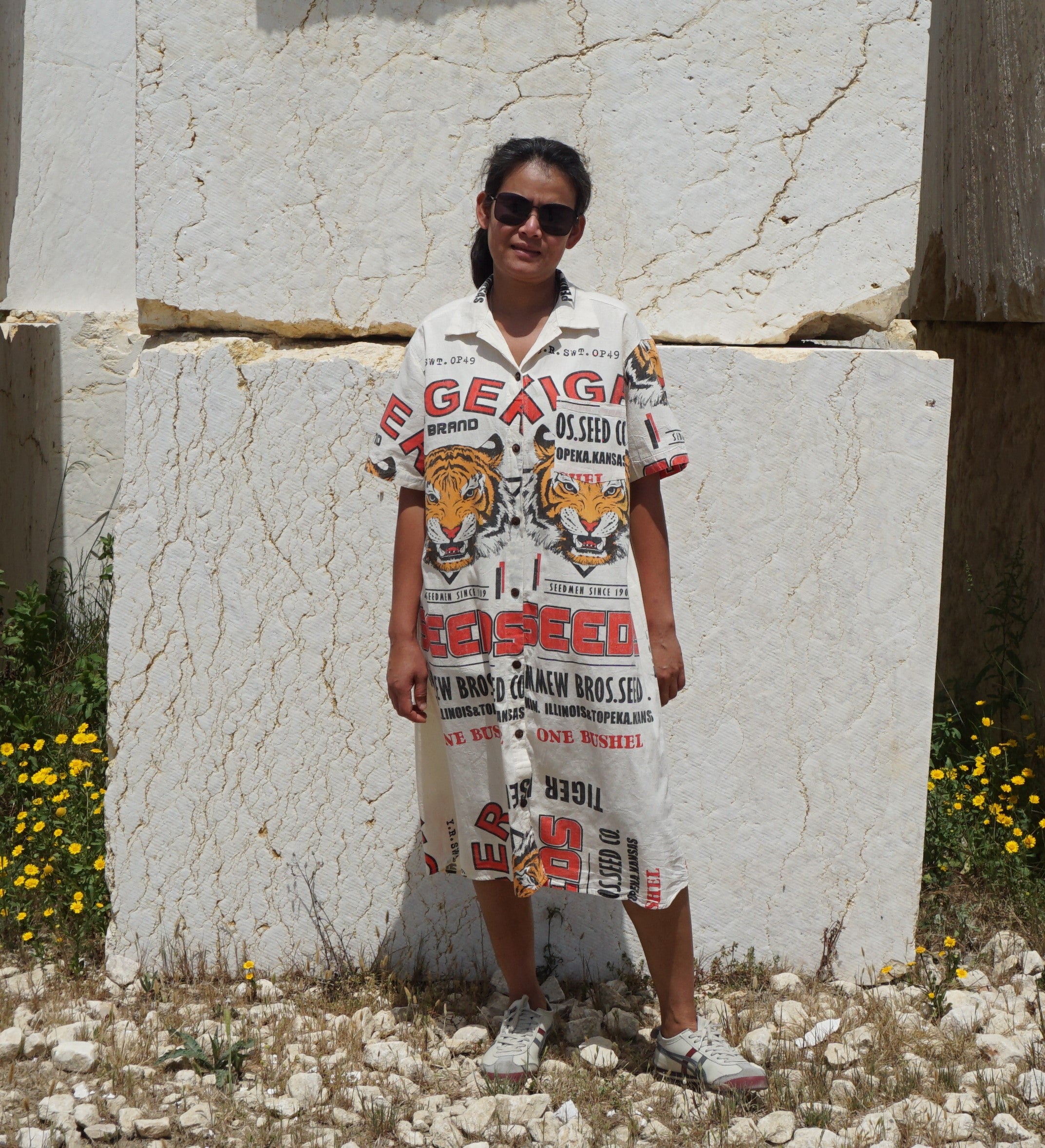 Botões de vestido de tigre