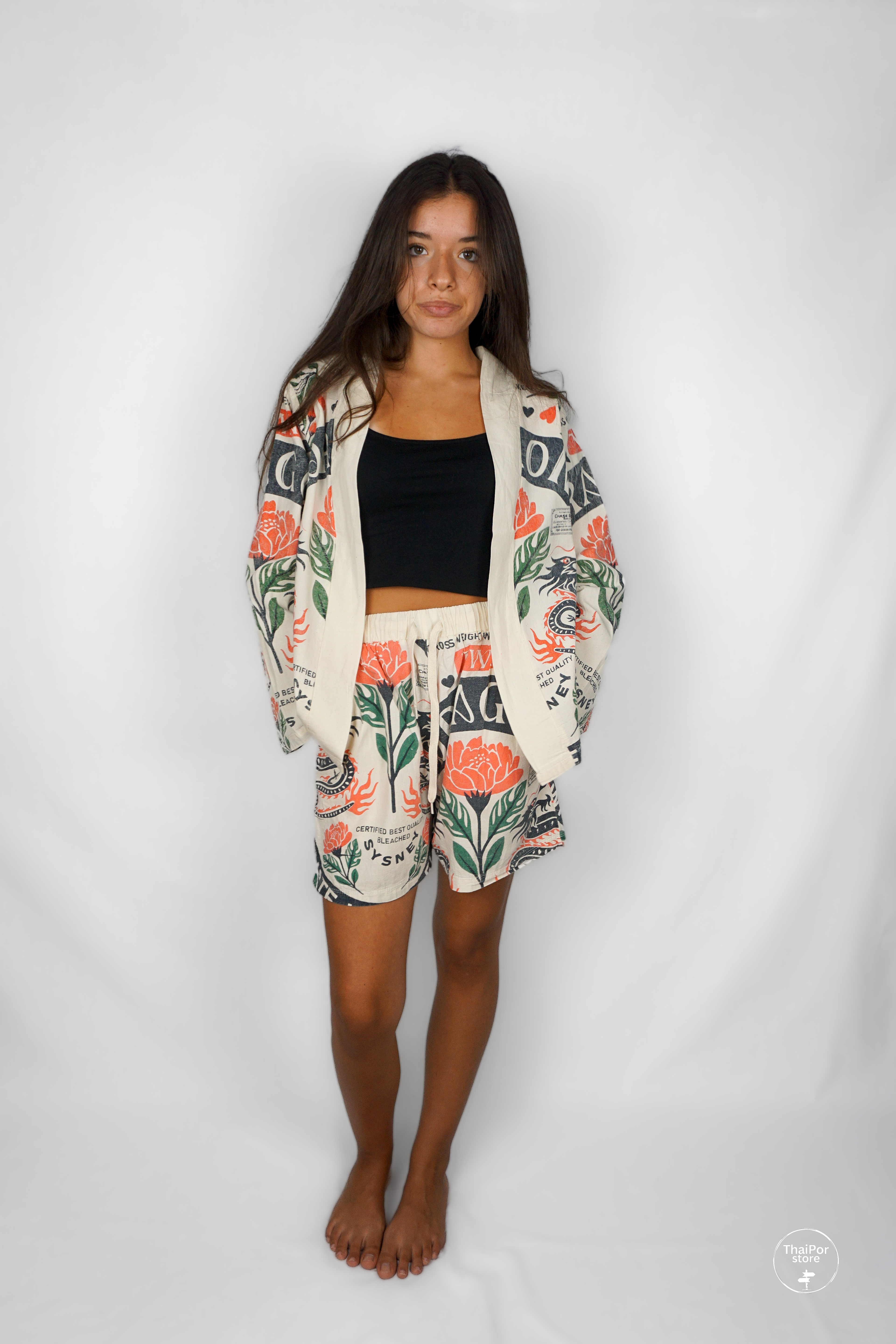 Twin Dragon short kimono