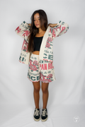 Kimono curto rosa japonês