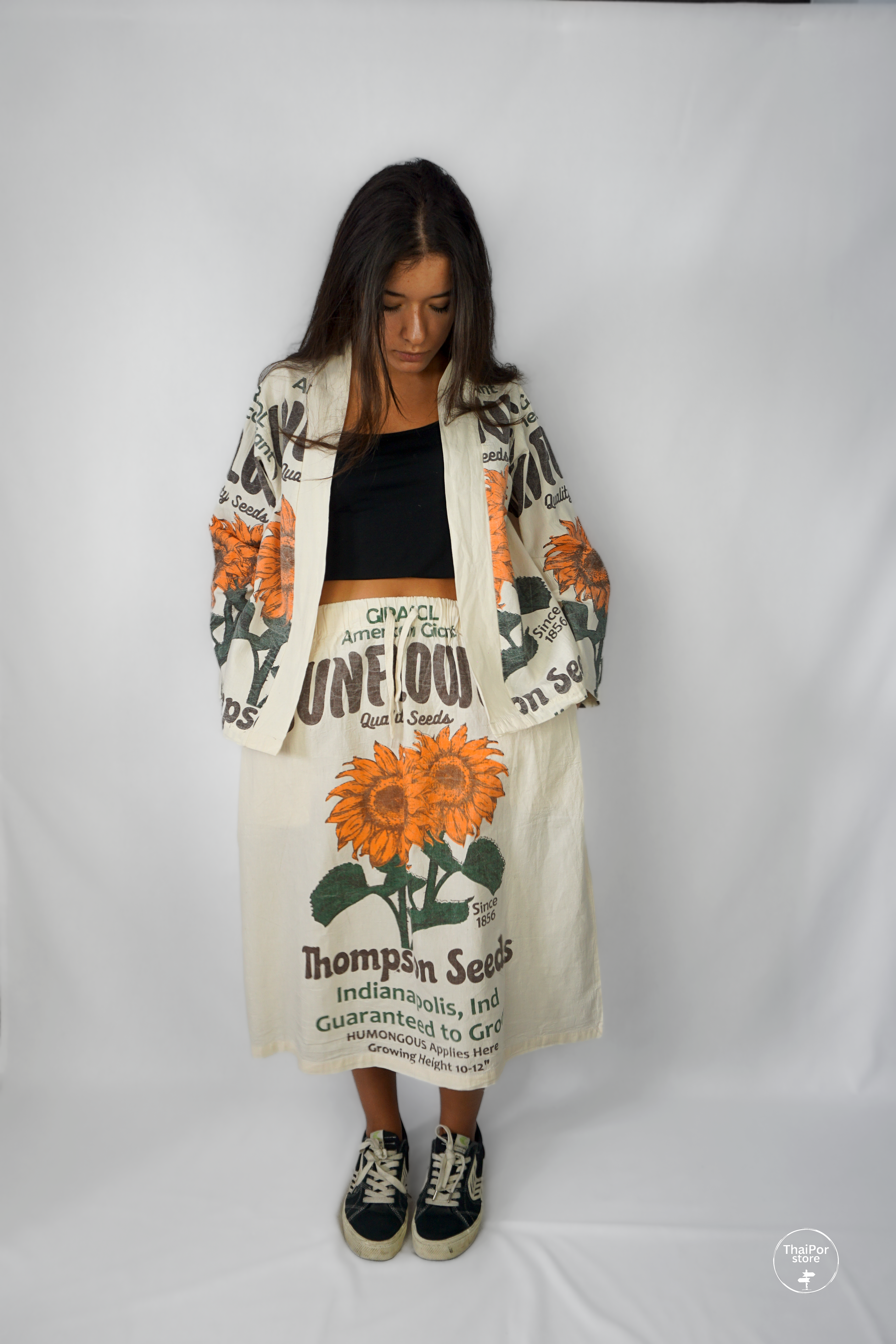 Sunflower Short Kimono – ThaiPor Store Sunflower Short Kimono – ThaiPor Store